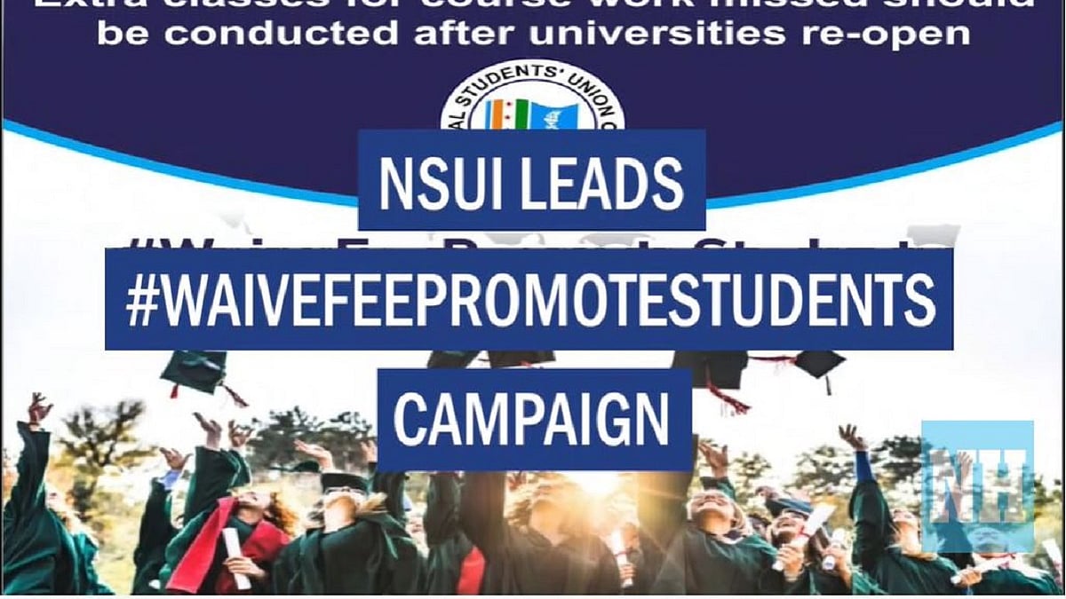 NSUI leads #waivefeepromotestudents campaign