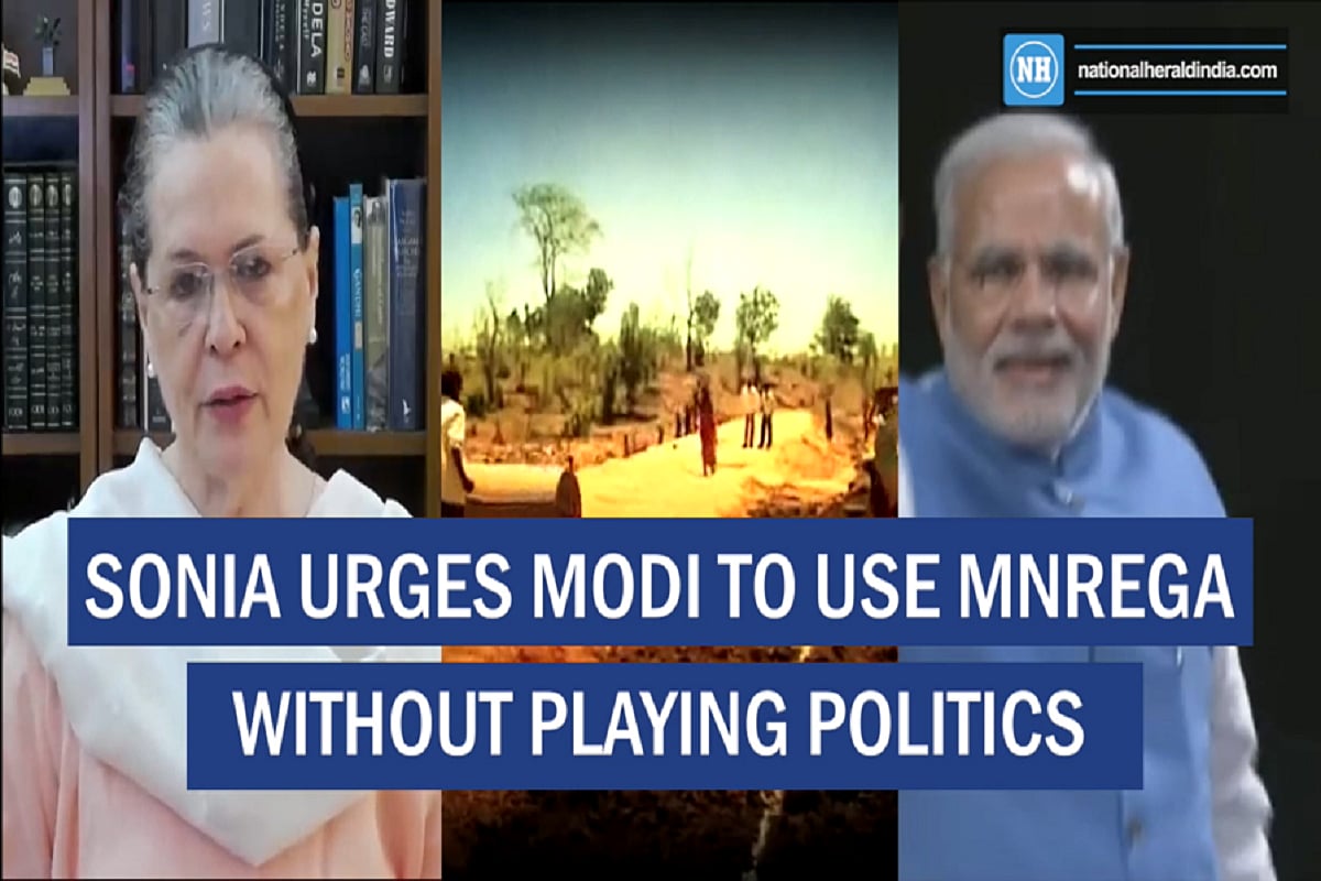 Sonia urges Modi to use MNREGA without playing politics   