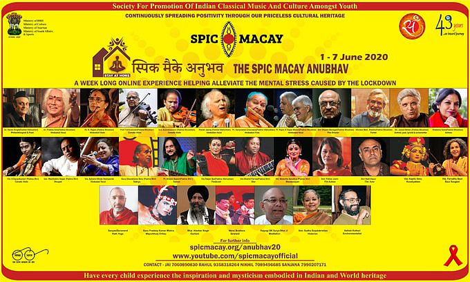 In a first, Week long SPIC MACAY Anubhav series goes on line, starts from today