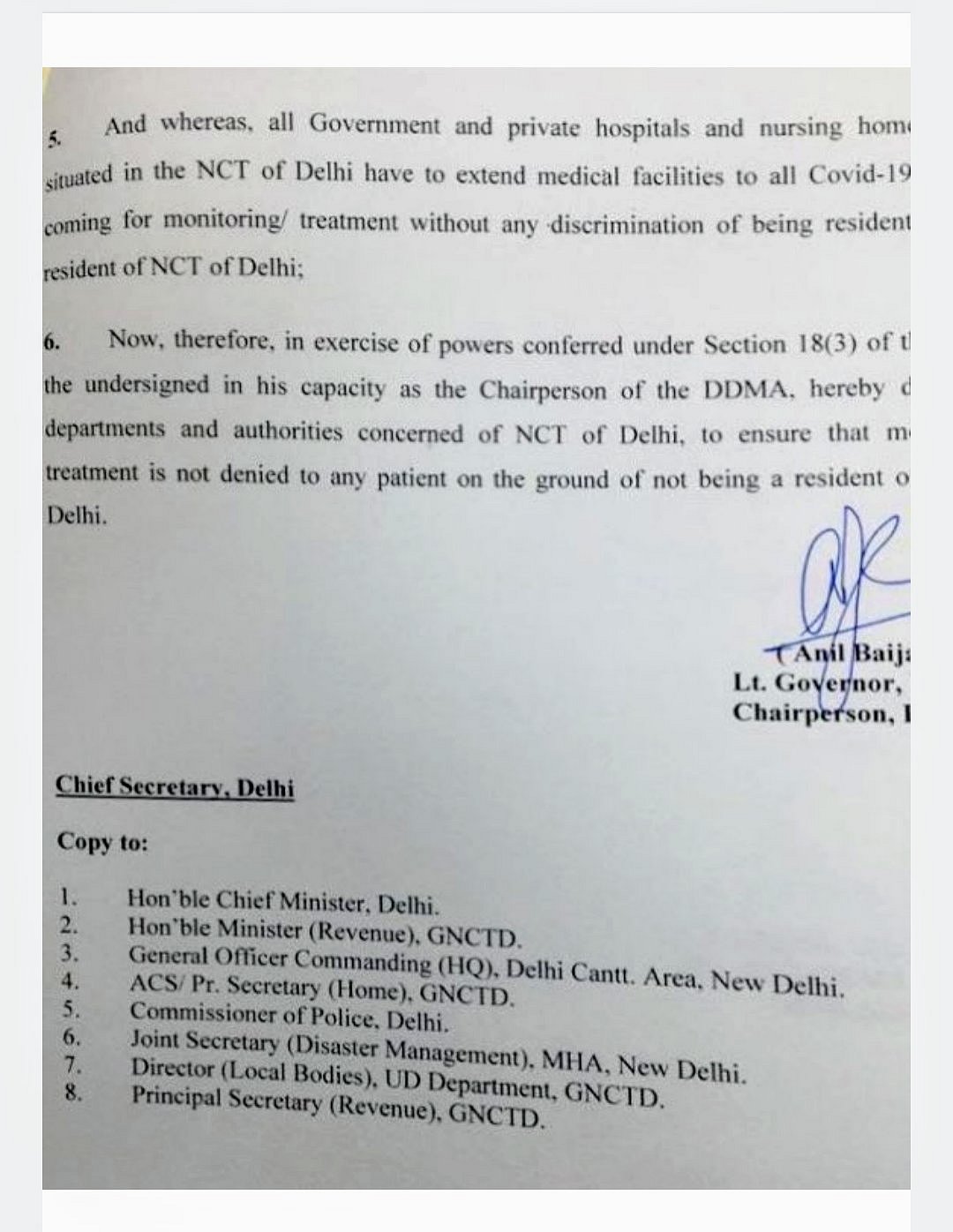 Delhi LG overturns Kejriwal’s order to reserve COVID-19 hospital beds for residents of Delhi