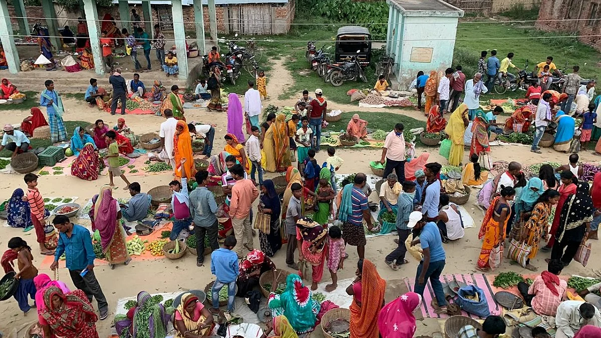 Padma Haat (weekly market) in Madhubani, Bihar