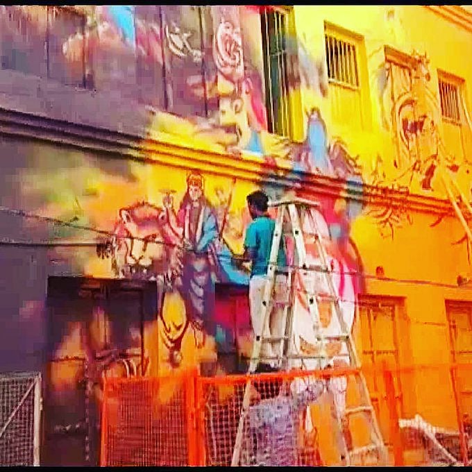 Prayagraj: Houses, street painted saffron without residents’ knowledge, FIR filed, minister defends action