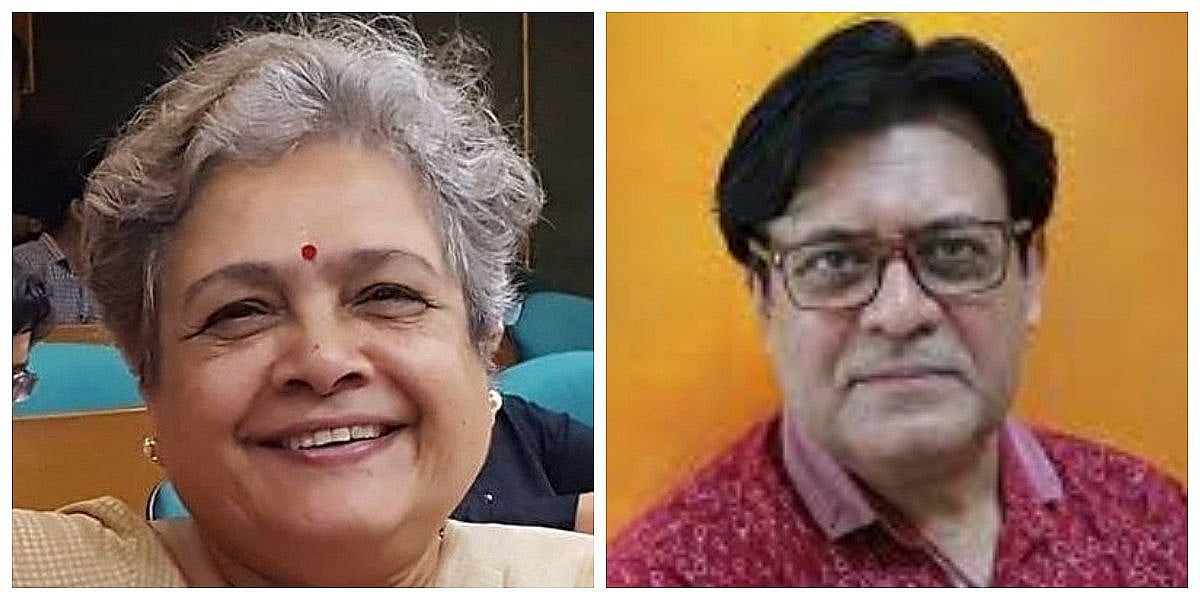 (Left )Mrinal Pande; (Right)Dr Jitendra Nagpal