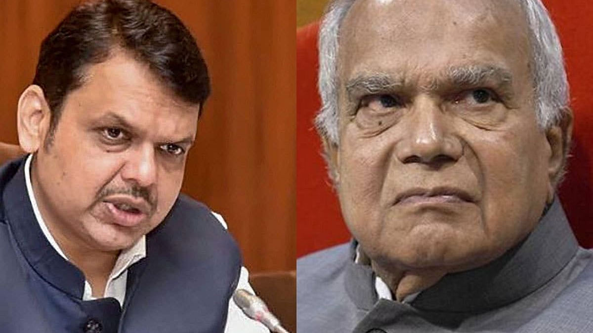 Tamil Nadu Governor Banwarial Purohit (Right) and Devendra Fadnavis (Left)