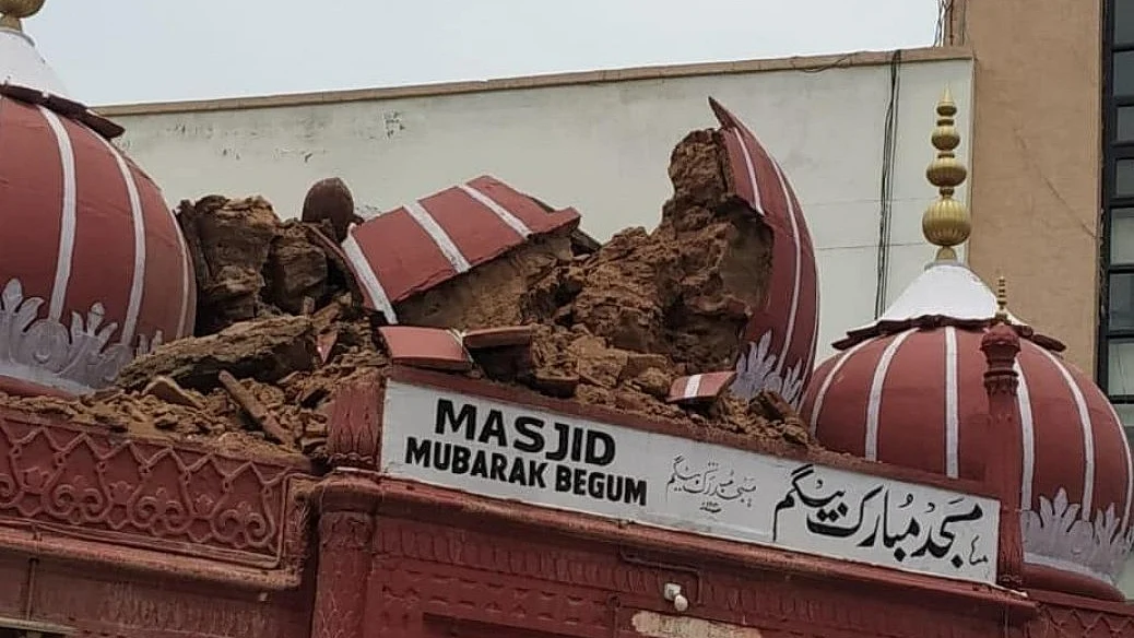 Mubarak Begum Ki Masjid: Heavy rains damage a rare mosque built by a woman  