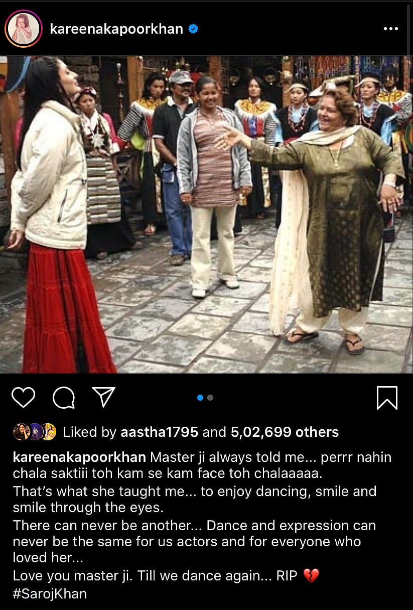 Kareena shares how Saroj Khan taught her to dance