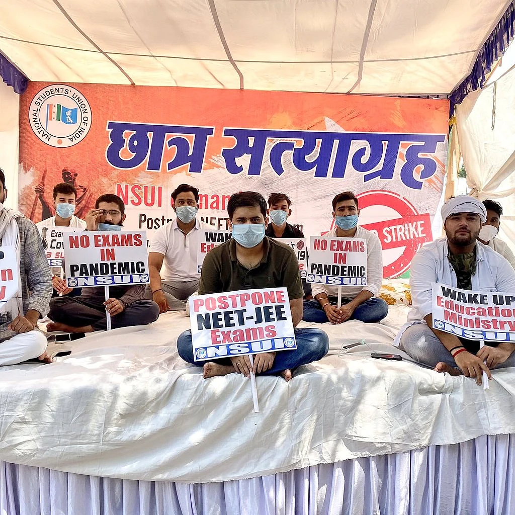 NEET, JEE: NSUI launches hunger strike demanding postponement even as Education Minister talks politics