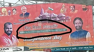 Hyderabad police remove provocative banner after protest
