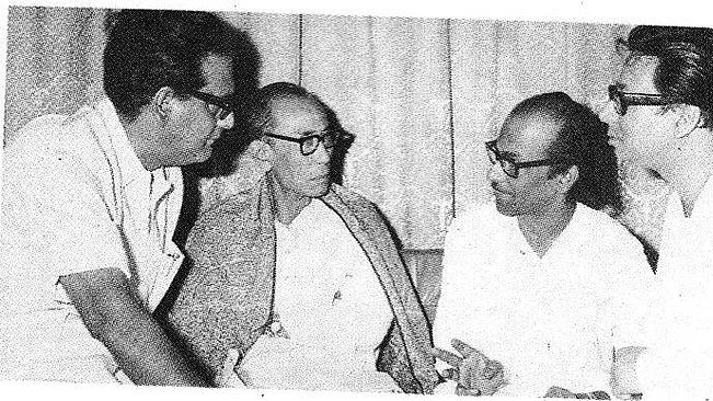 (From left) Hemant Kumar, SD Burman, Salil Chowdhury and RD Burman (Photo courtesy: social media)