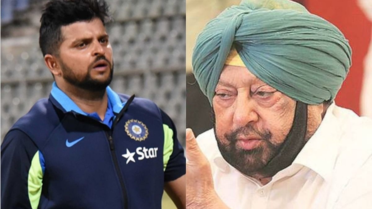 Suresh Raina and Punjab Chief Minister Amarinder Singh 
