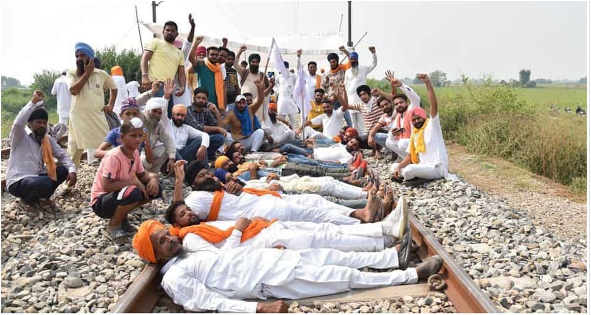 Farmers continue ‘Rail Roko’ agitation against farm Bills at various places in Punjab  