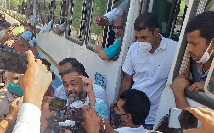 Haryana: Protesting farmers evicted from Sirsa road, Yogendra Yadav among those detained