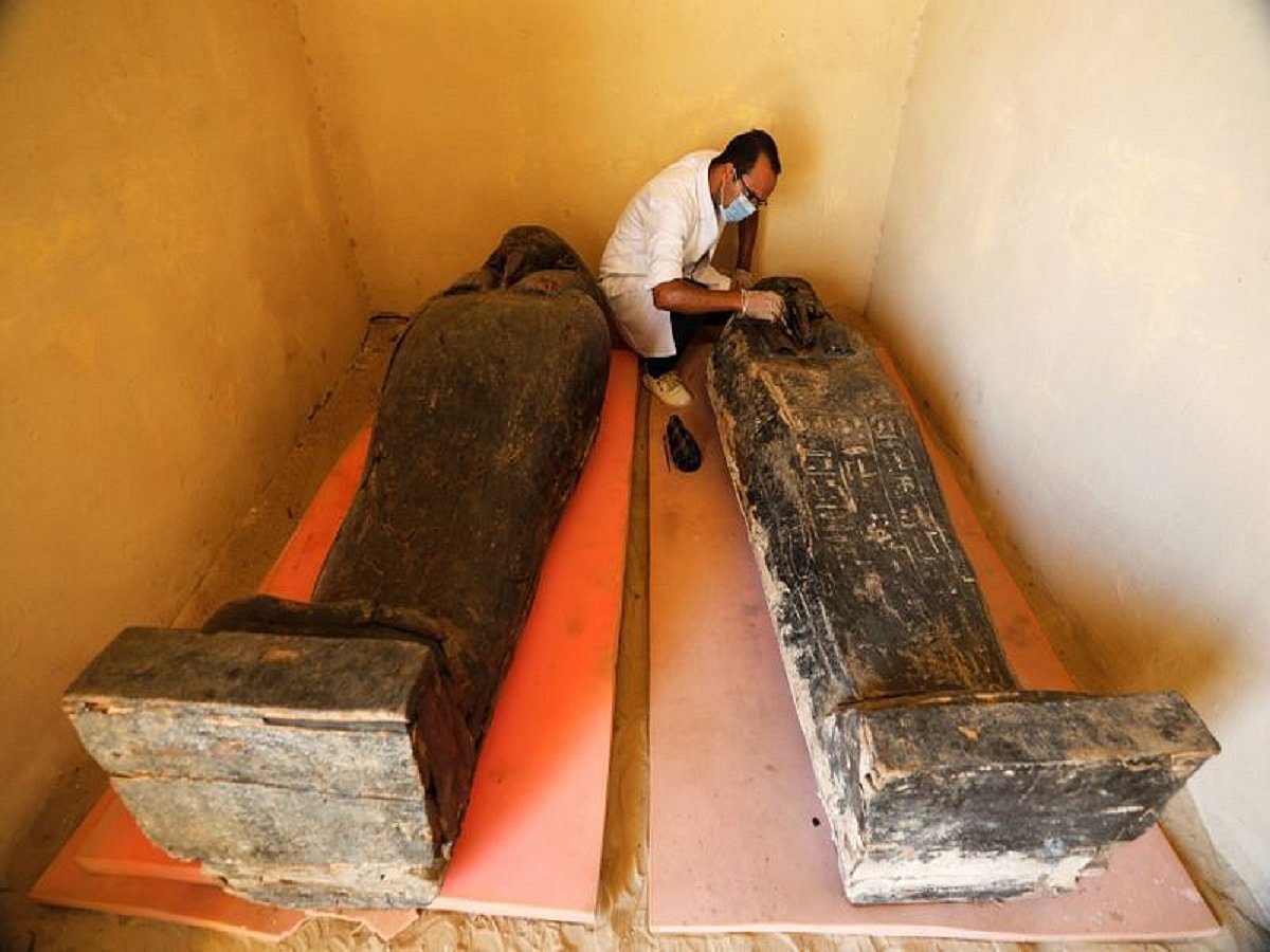 Egypt unveils 59 newly-unearthed ancient coffins