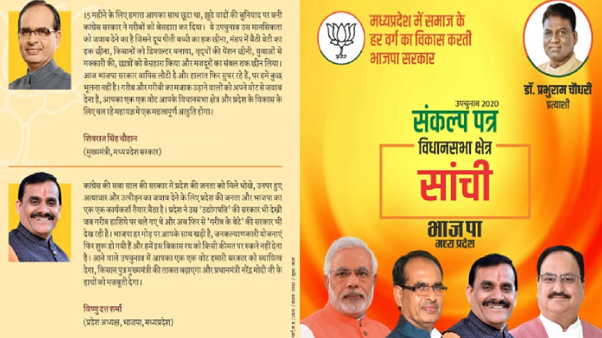 Jyotiraditya Scindia finds no place in BJP’s manifesto for 28 seats going for bypolls in MP