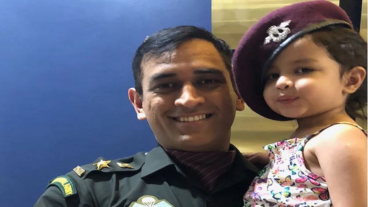 Mahendra Singh Dhoni and her daughter