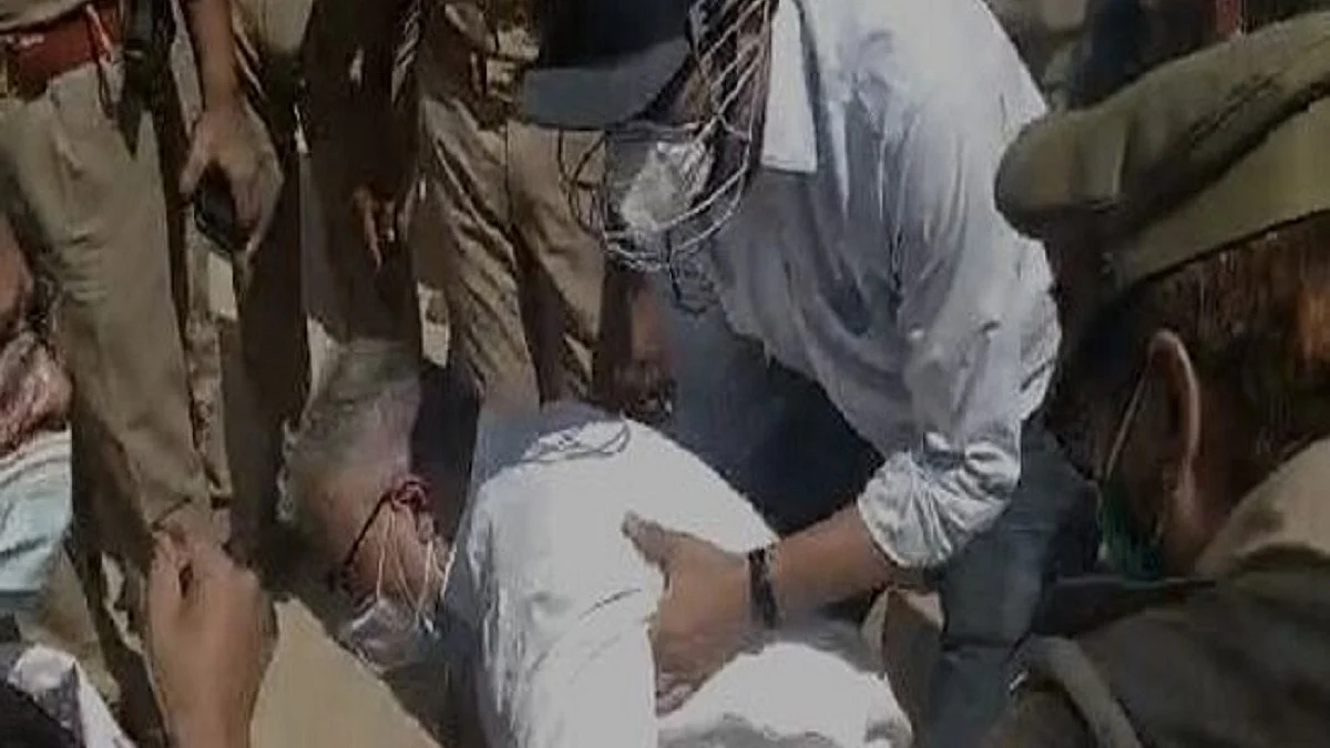 Now, Derek O’Brien pushed to ground by UP Police, TMC MPs stopped from visiting  Hathras victim’s family