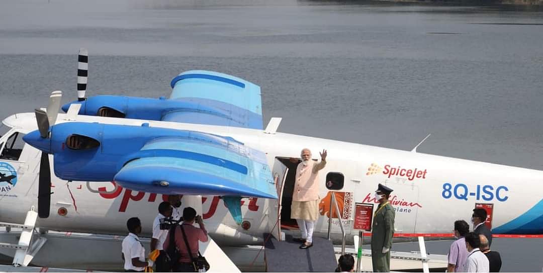 Modi inaugurates seaplane service, boards first flight to Sabarmati  