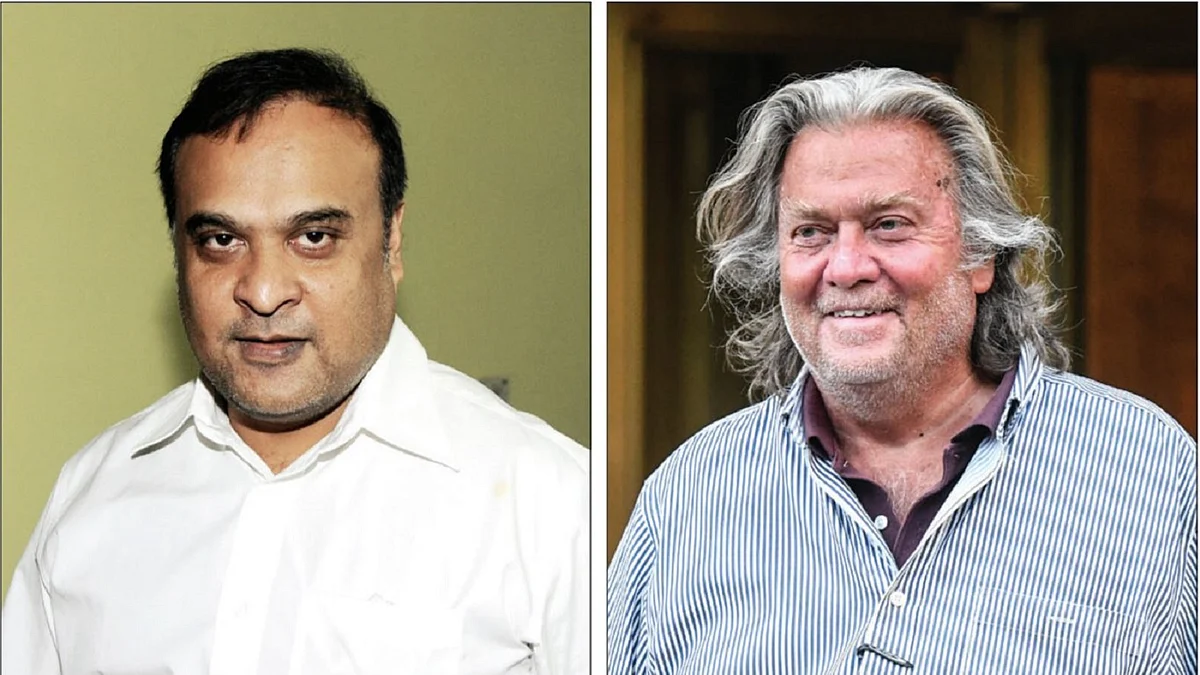 &nbsp; Himanta Biswa Sarma (Left) and Steve Bannon (Right)