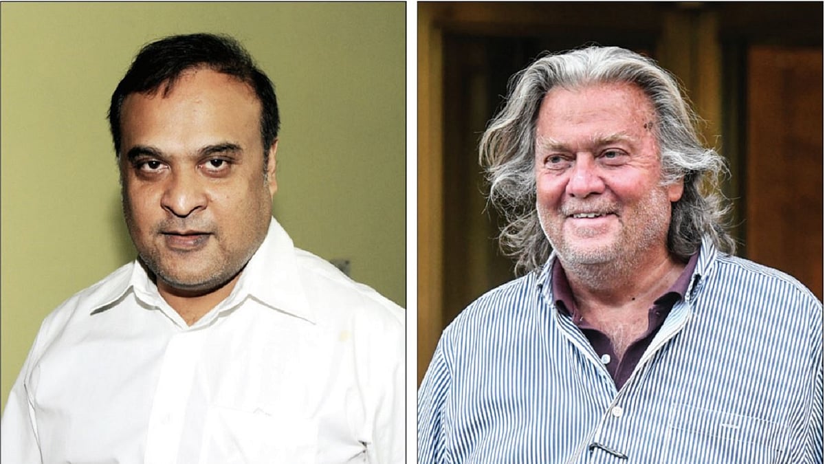  Himanta Biswa Sarma (Left) and Steve Bannon (Right)