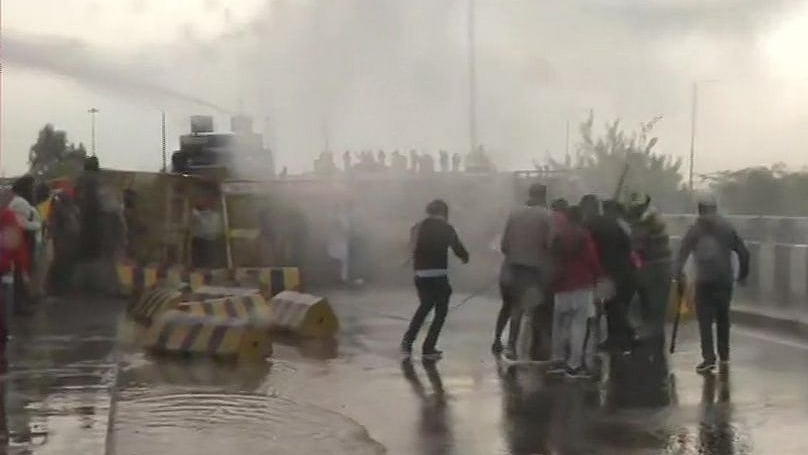 Haryana Police uses water cannons, tear gas to disperse Punjab farmers at Shambhu border