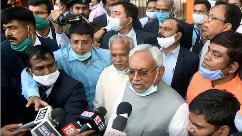 Nitish Kumar meets Bihar Governor, stakes claim for forming new government, will take oath on Monday
