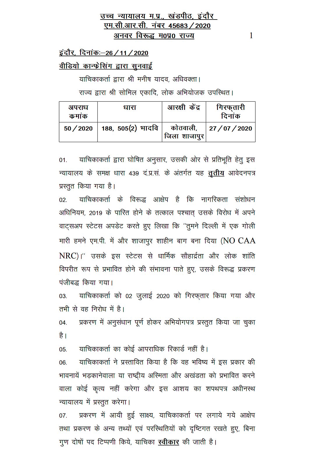  MP: Man spends 5 months in prison for forwarding a WhatsApp post in support of Shaheen Bagh protest