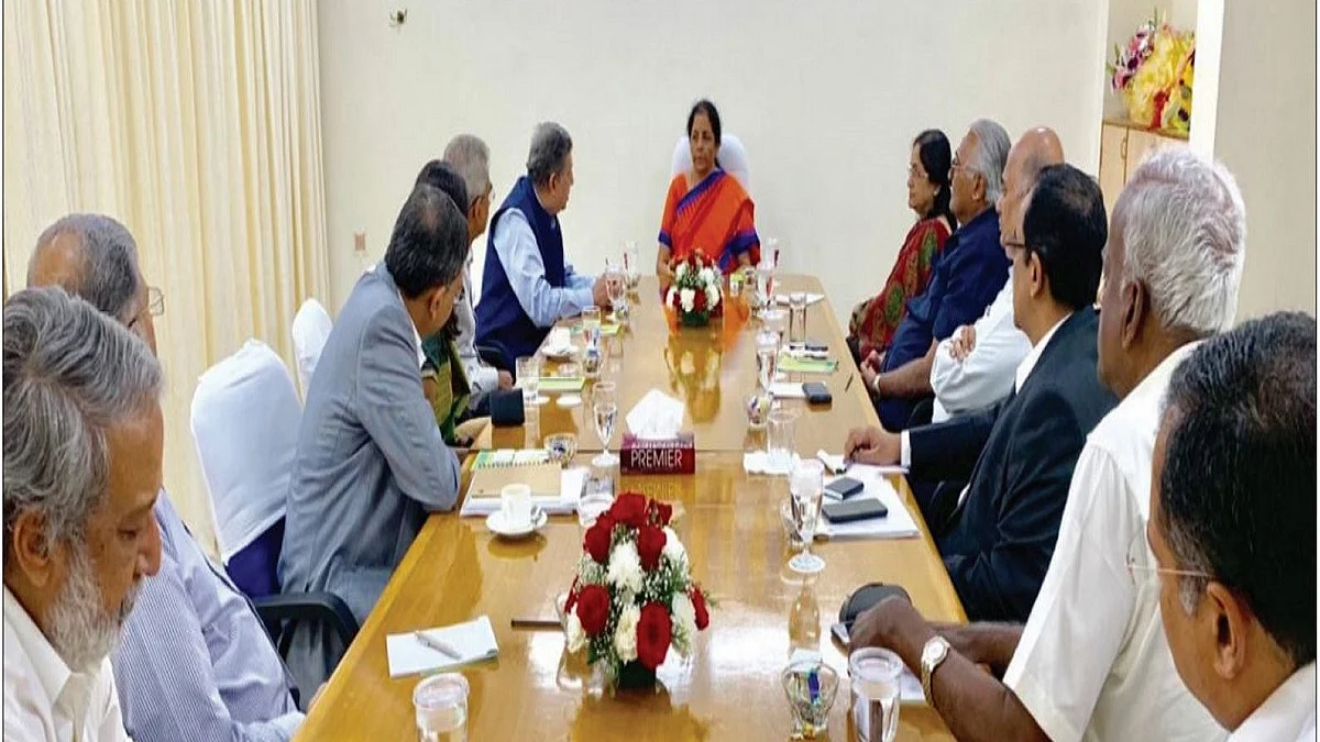 Representative Image (Union Finance Minister Nirmala Sitharaman in a meeting with leading industrialists)