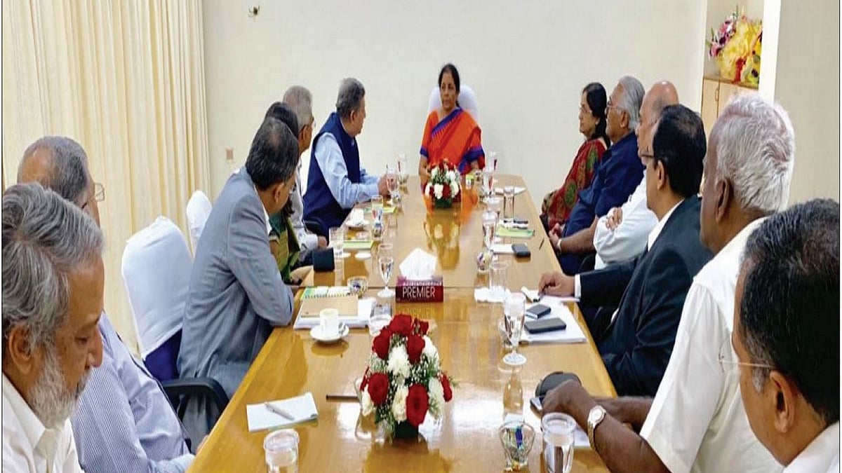 Representative Image (Union Finance Minister Nirmala Sitharaman in a meeting with leading industrialists)