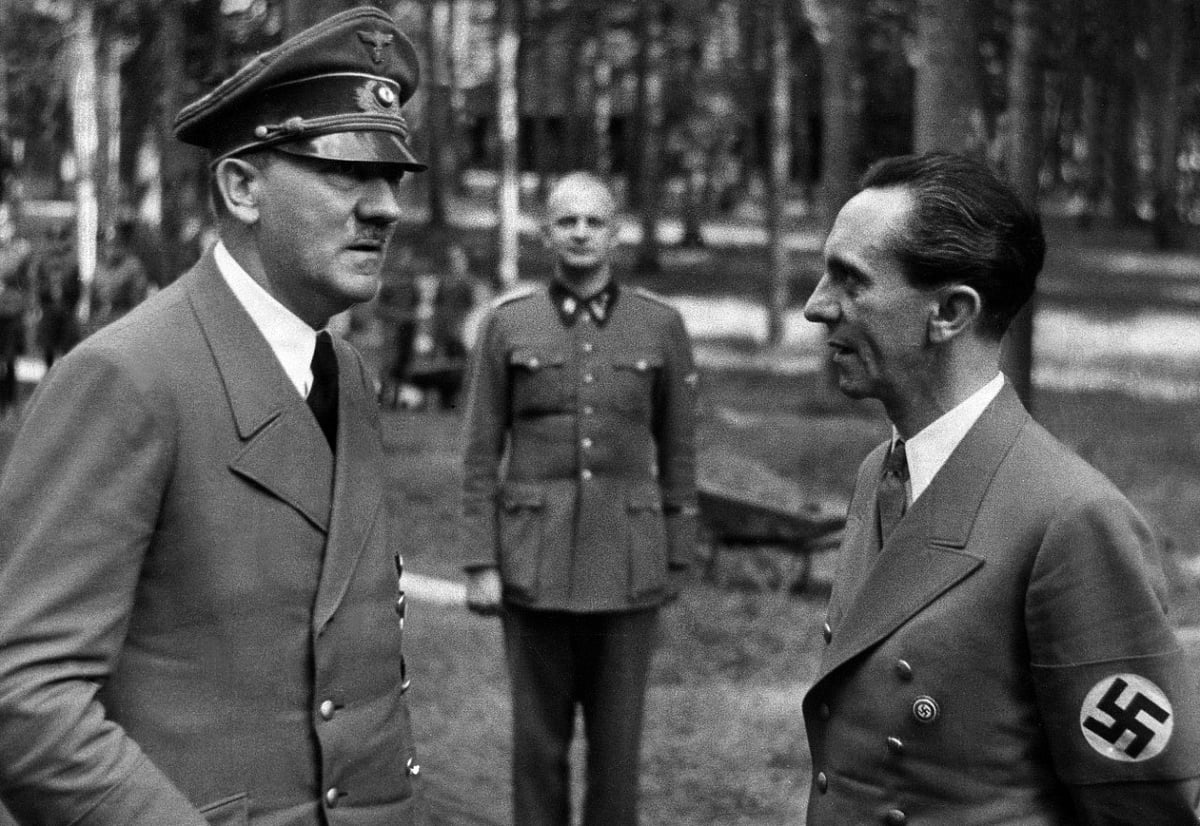 Adolf Hitler with Joseph Goebbels (Photo by ullstein bild via Getty Images)