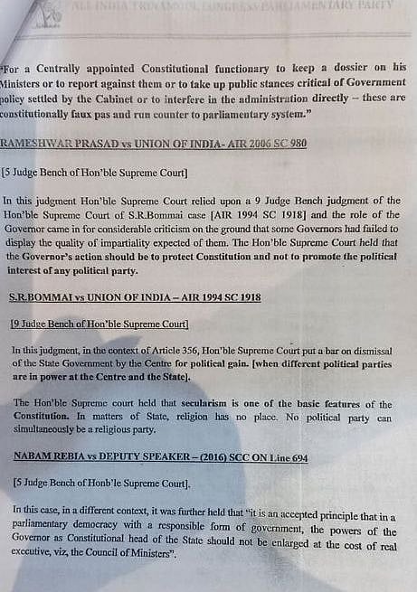 5 TMC MPs send memorandum to President, demanding immediate removal of West Bengal Governor Dhankhar