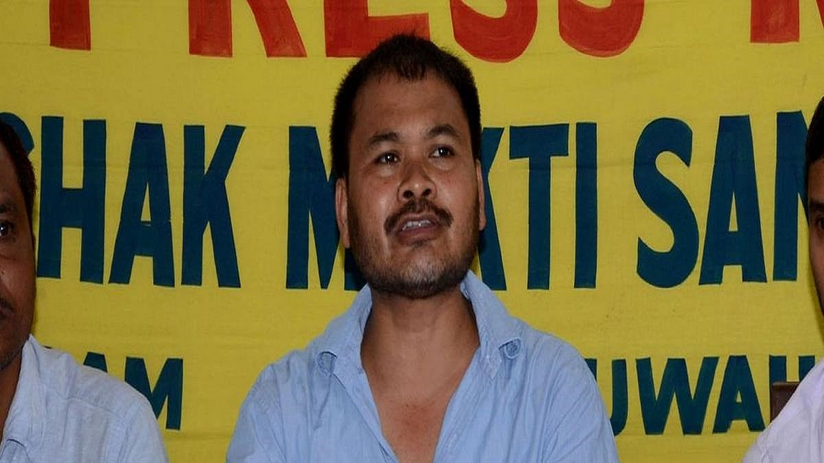 Krishak Mukti Sangram Parishad (KMSS) and Raijor Dal leader Akhil Gogoi (Photo Courtesy: IANS)