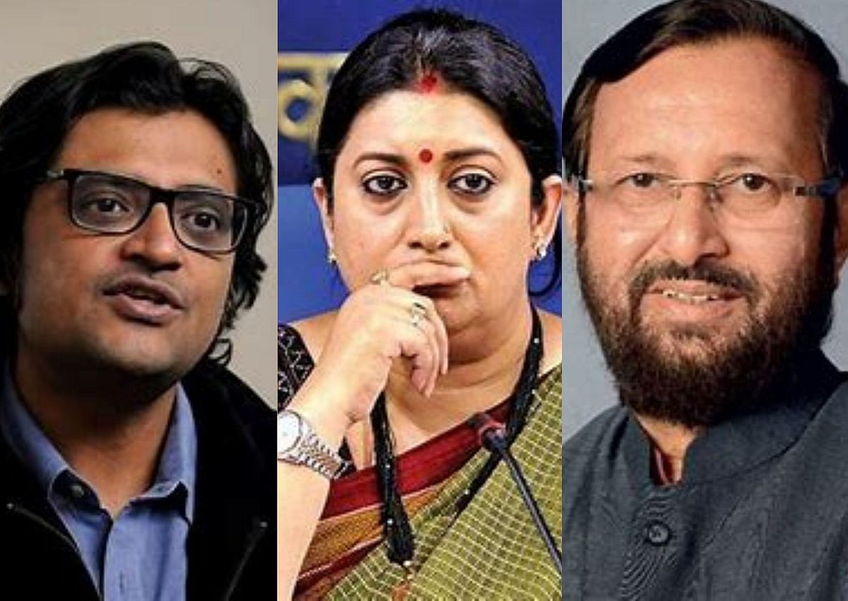 Javadekar ‘useless’, would prefer Irani as I & B Minister, says Arnab Goswami in leaked WA chat