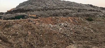 42 metre high mountain of waste at Gurugram garbage plant  