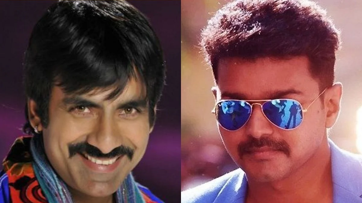 Telugu superstar Ravi Teja (Left) and Tamil icon Vijay (Right)