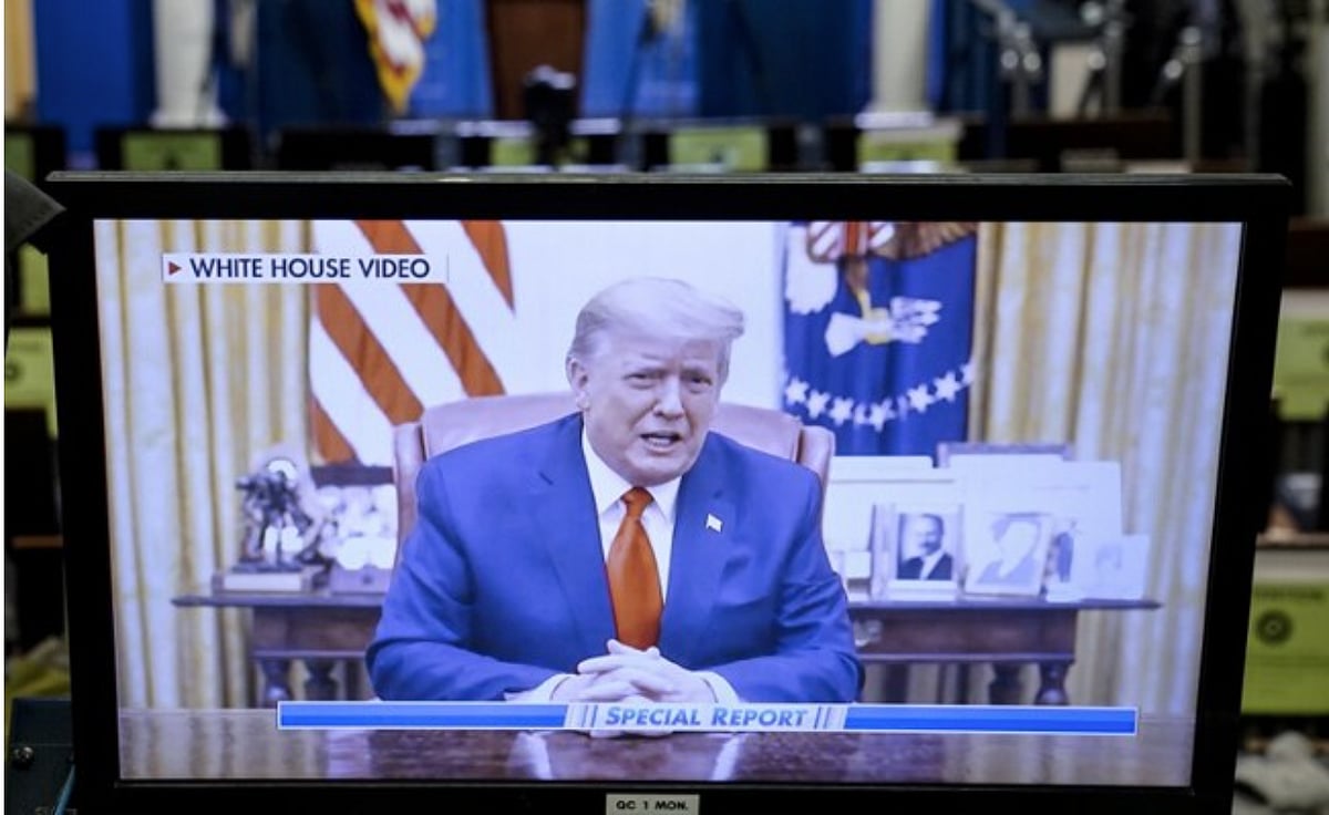 In Oval Office video, Trump unequivocally condemns Capitol Hill violence
