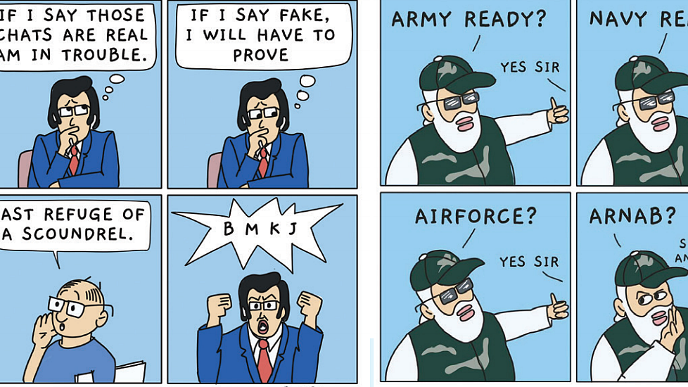 Chats of Arnab Goswami expose the Government even more than the anchor and businessman