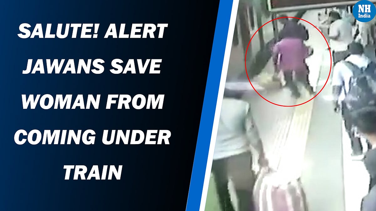 Salute! Alert Jawans Save Woman from Coming Under Train 