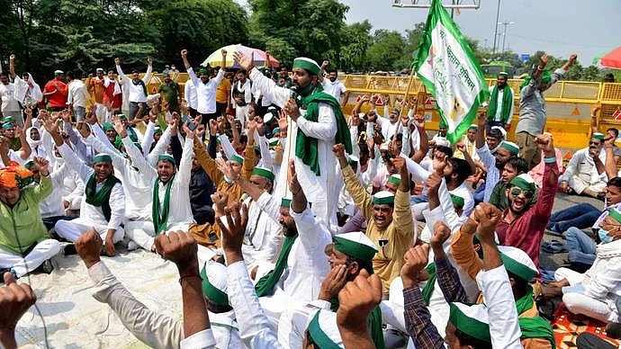 Farmers staging protests across western UP; villagers ban entry of leaders supporting farm laws