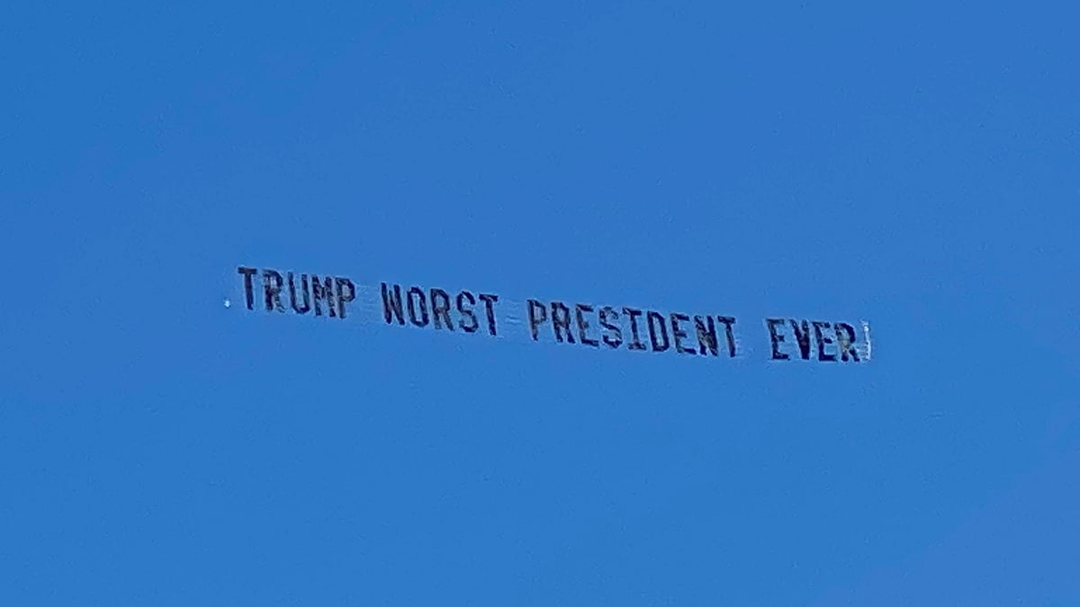 ‘Worst president ever’, ‘pathetic loser’: Planes fly sky banners near Donald Trump’s Florida residence