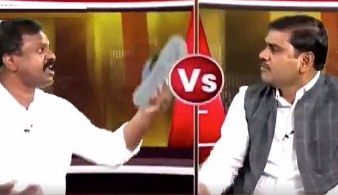 Andhra Pradesh: TV debate turns ugly; BJP leader hit with slipper  by Amaravati activist 