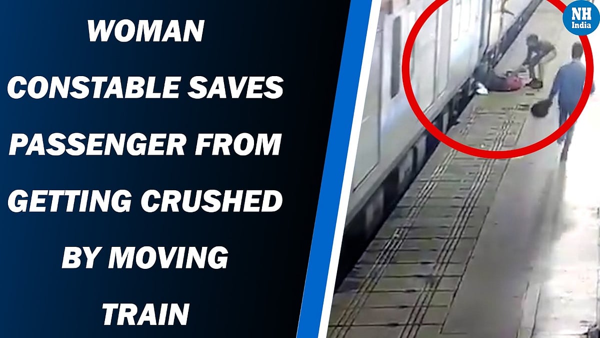 Woman constable saves passenger from getting crushed by moving train