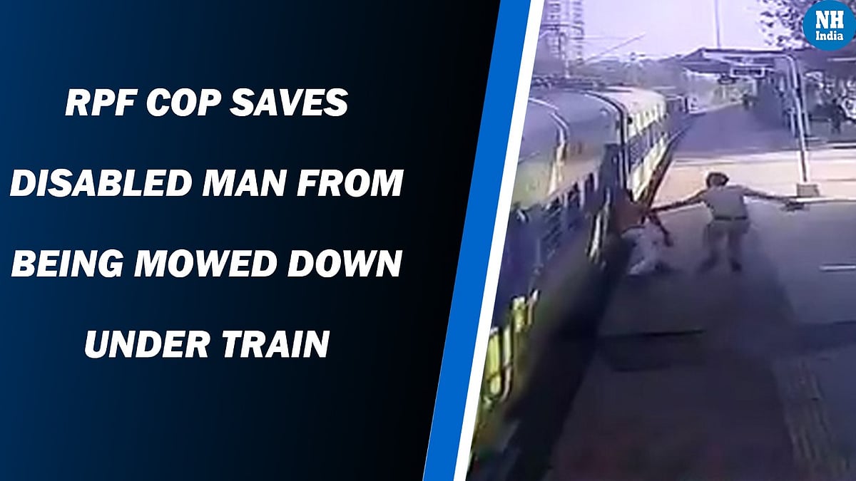  RPF cop saves disabled man from mowing down under train   
