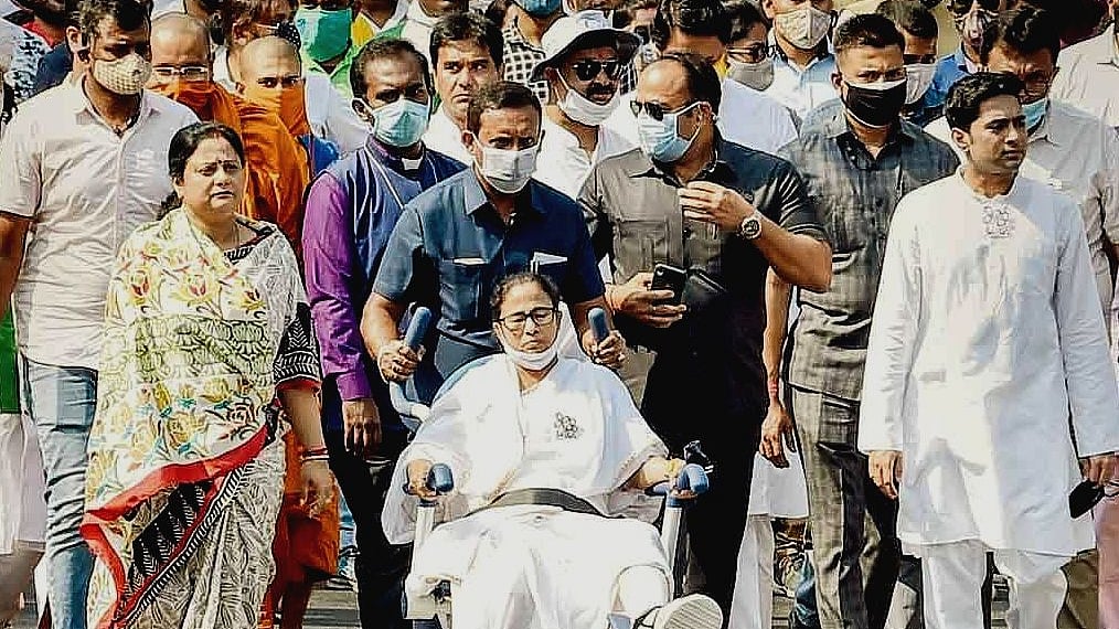 CM Mamata Banerjee starts poll campaign in a wheelchair
