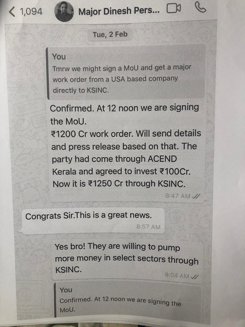 WhatsApp chats show Kerala CM  knew about the Rs 5,000 cr deep-sea trawling contract with US firm       