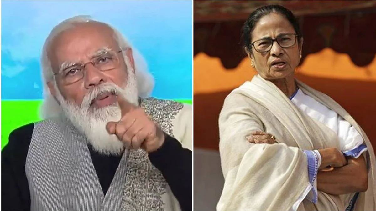 Prime Minister Narendra Modi (Left) and West Bengal Chief Minister Mamata Banerjee (Right).