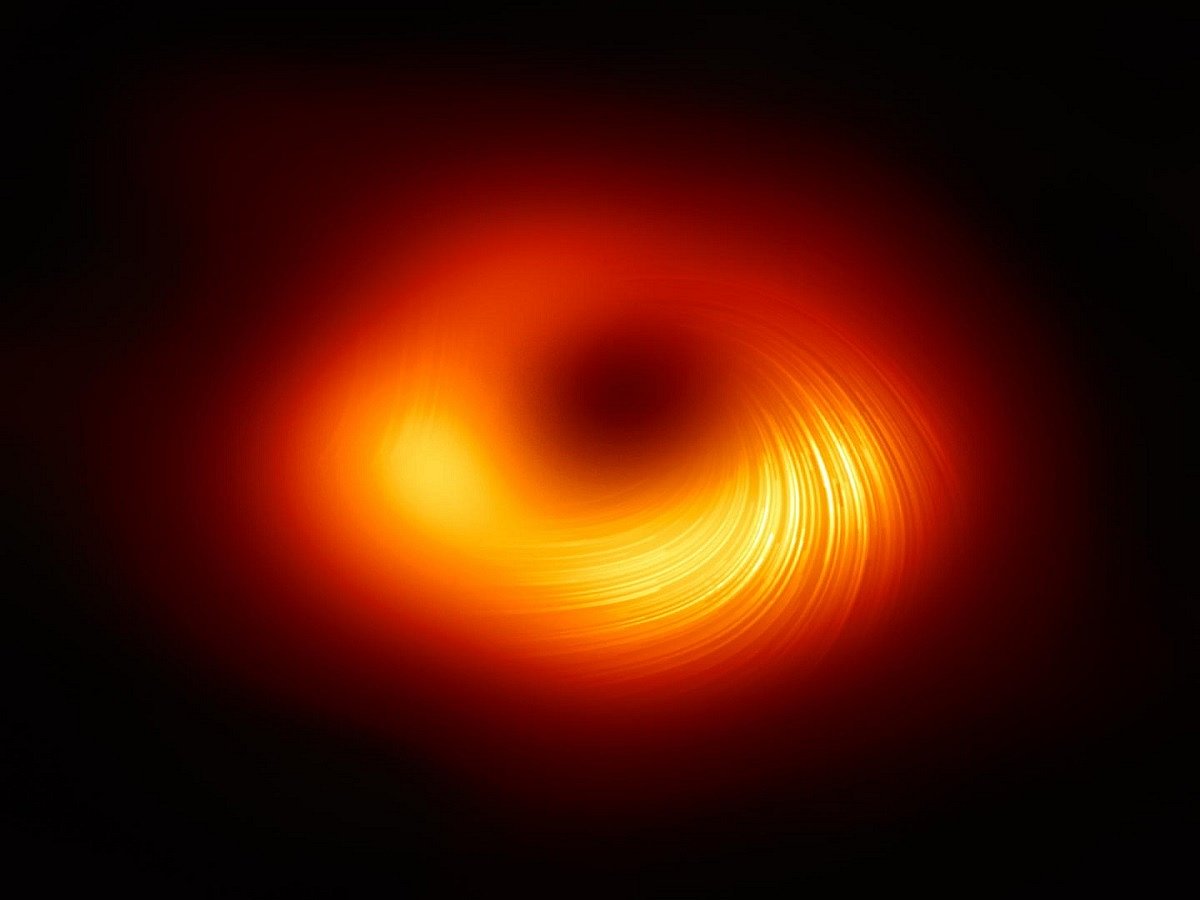 Astronomers obtain 1st image of black hole’s magnetic fields