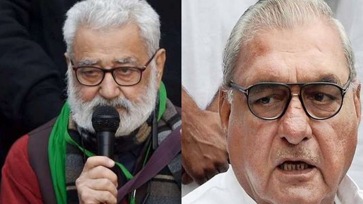 Farmers’ leader Darshanpal Singh (left) and senior Congress leader Bhupinder Singh Hooda 
