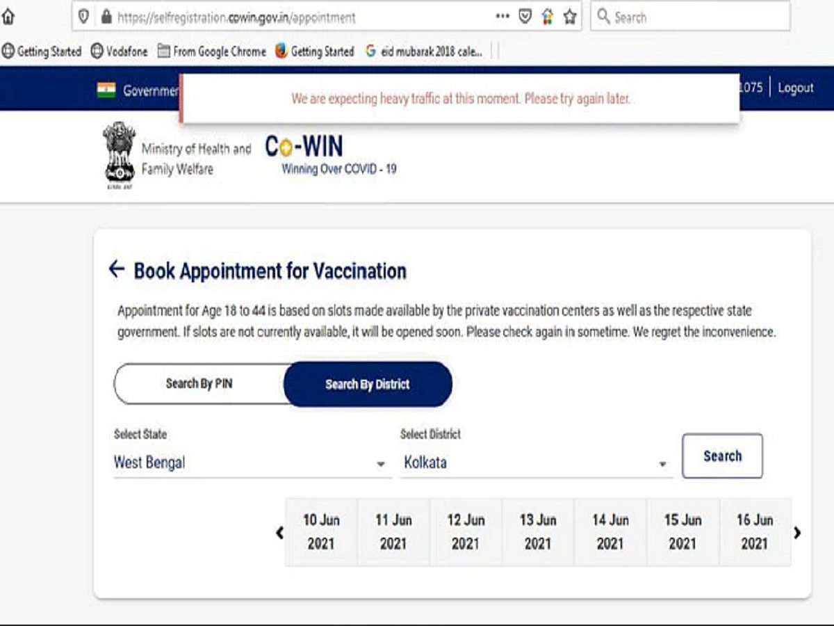 Govt servers crash as lakhs in 18-45 age group try to register for COVID vaccination
