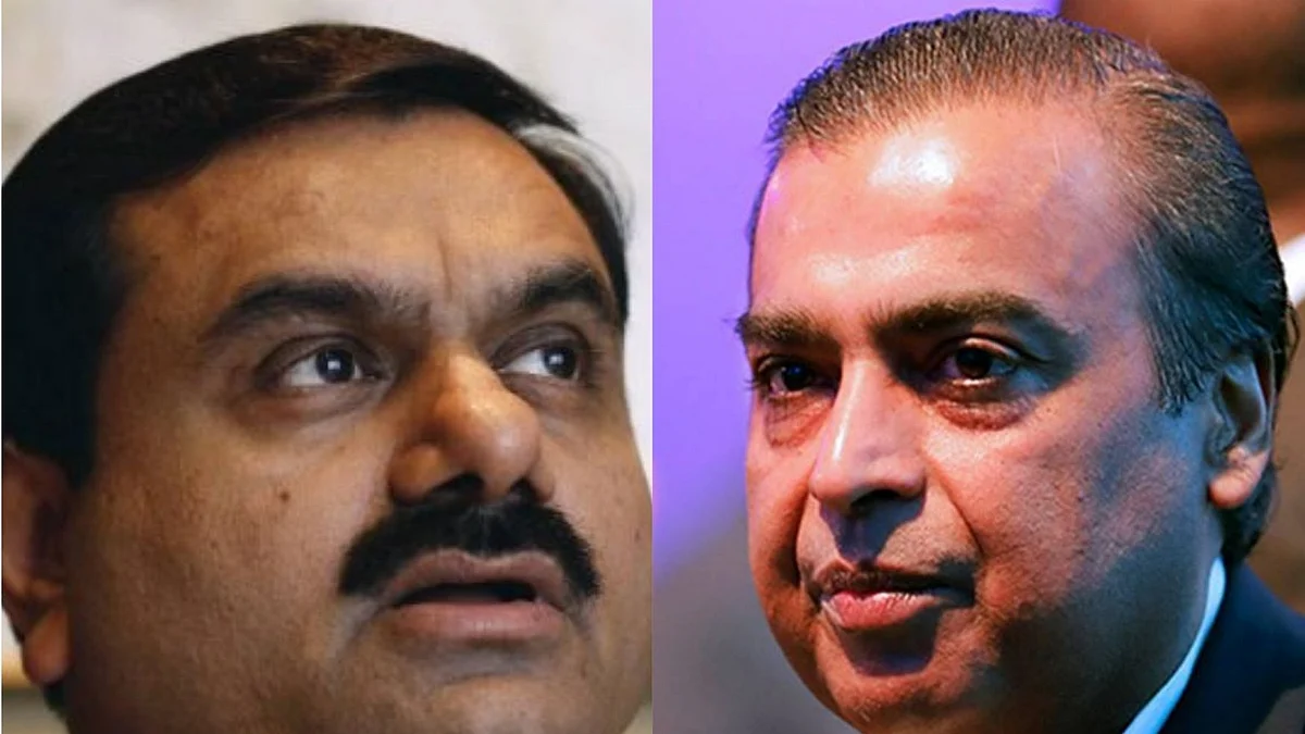 Gautam Adani (Left) Mukesh Ambani (Right)