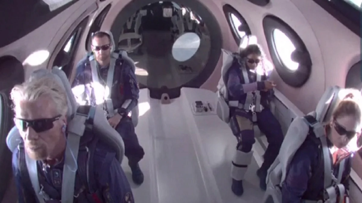Billionaire Richard Branson reaches space in his own ship